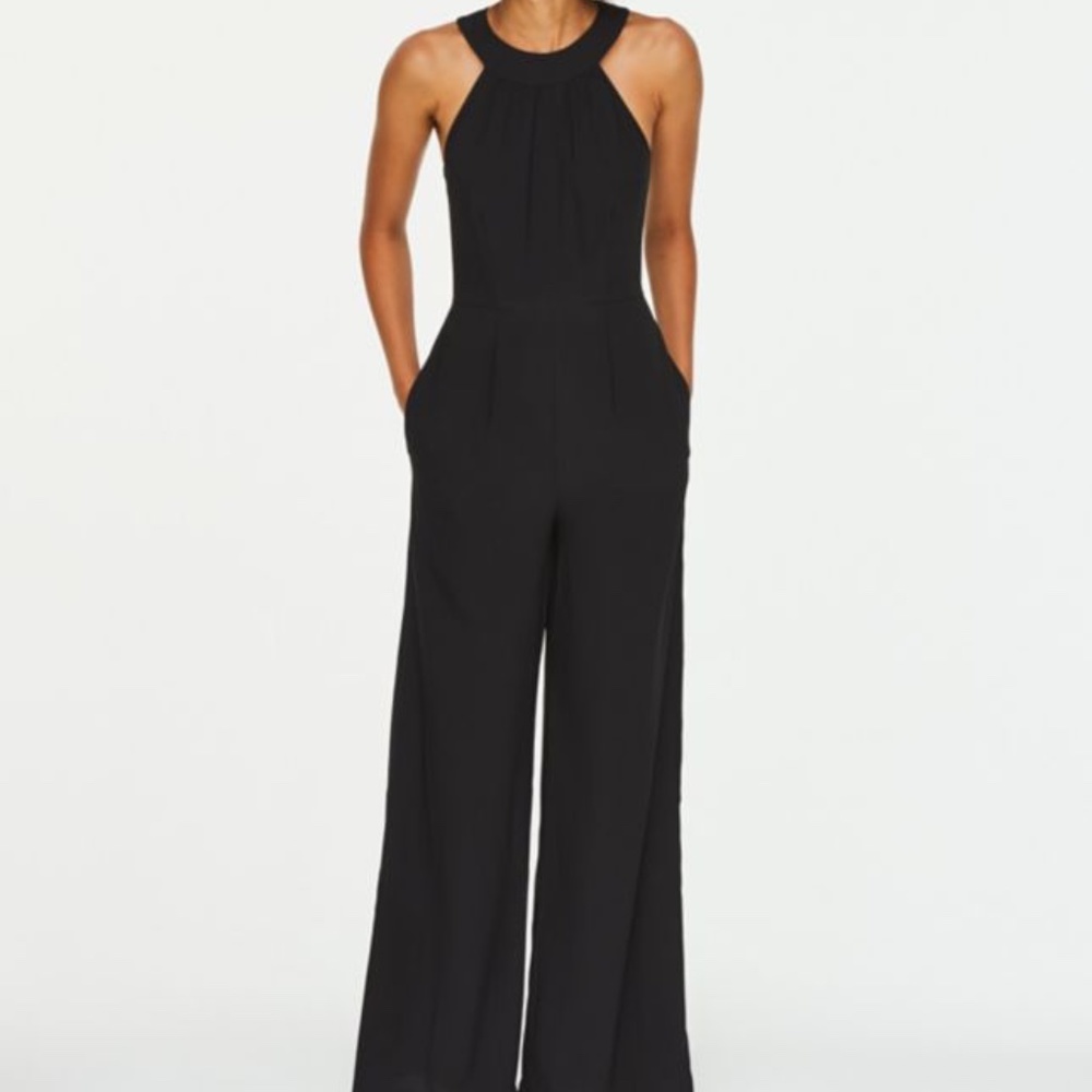NWT! LOFT Sleeveless Black Halter Jumpsuit / W's 4